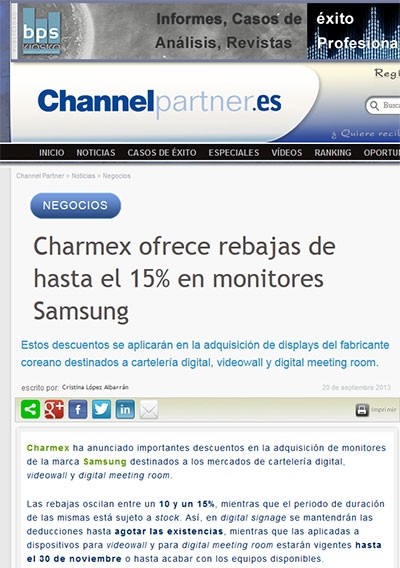 Charmex ofrece rebajas de hasta el 15% en monitores Samsung